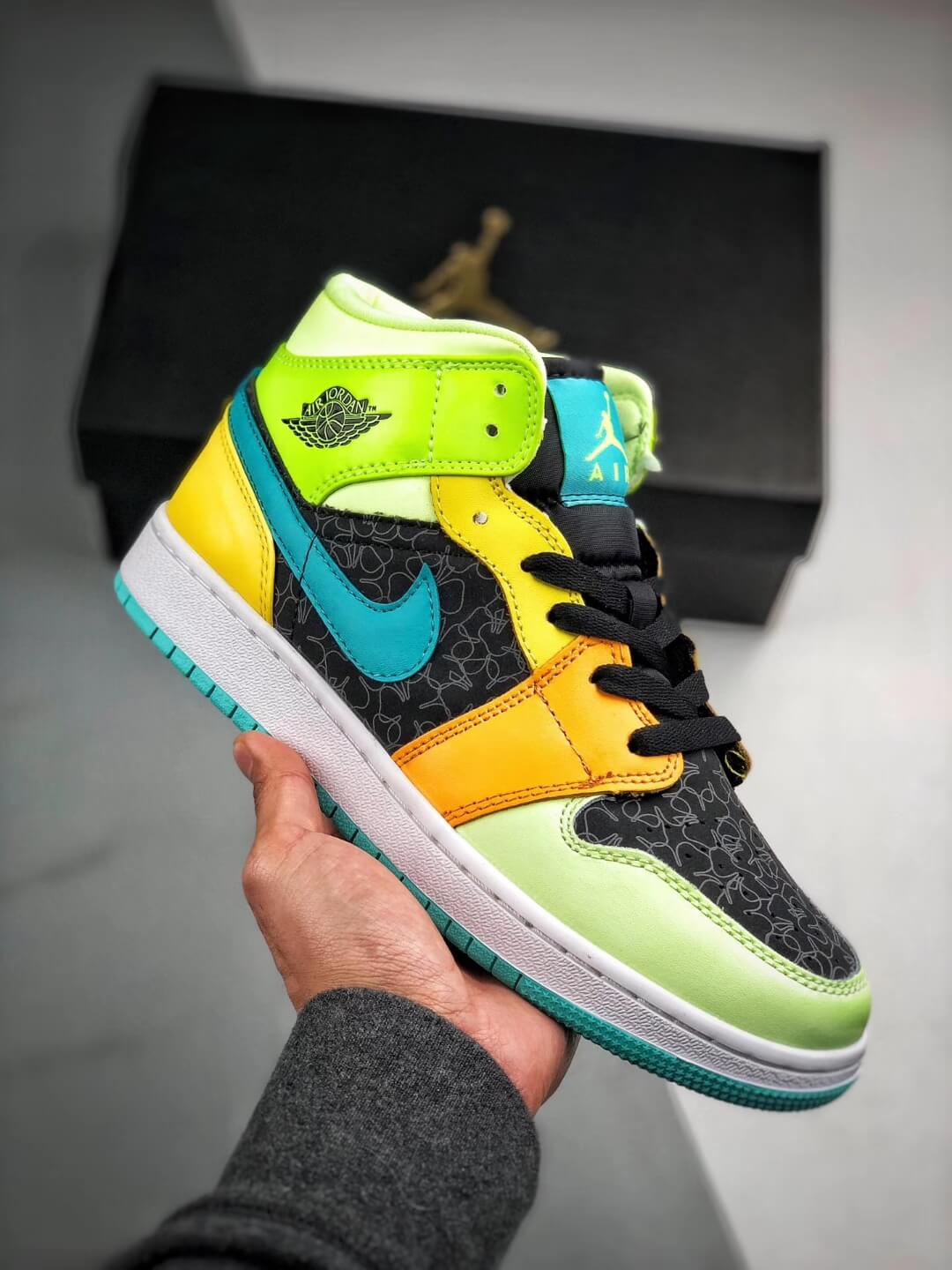 air jordan 1 mid se aurora green