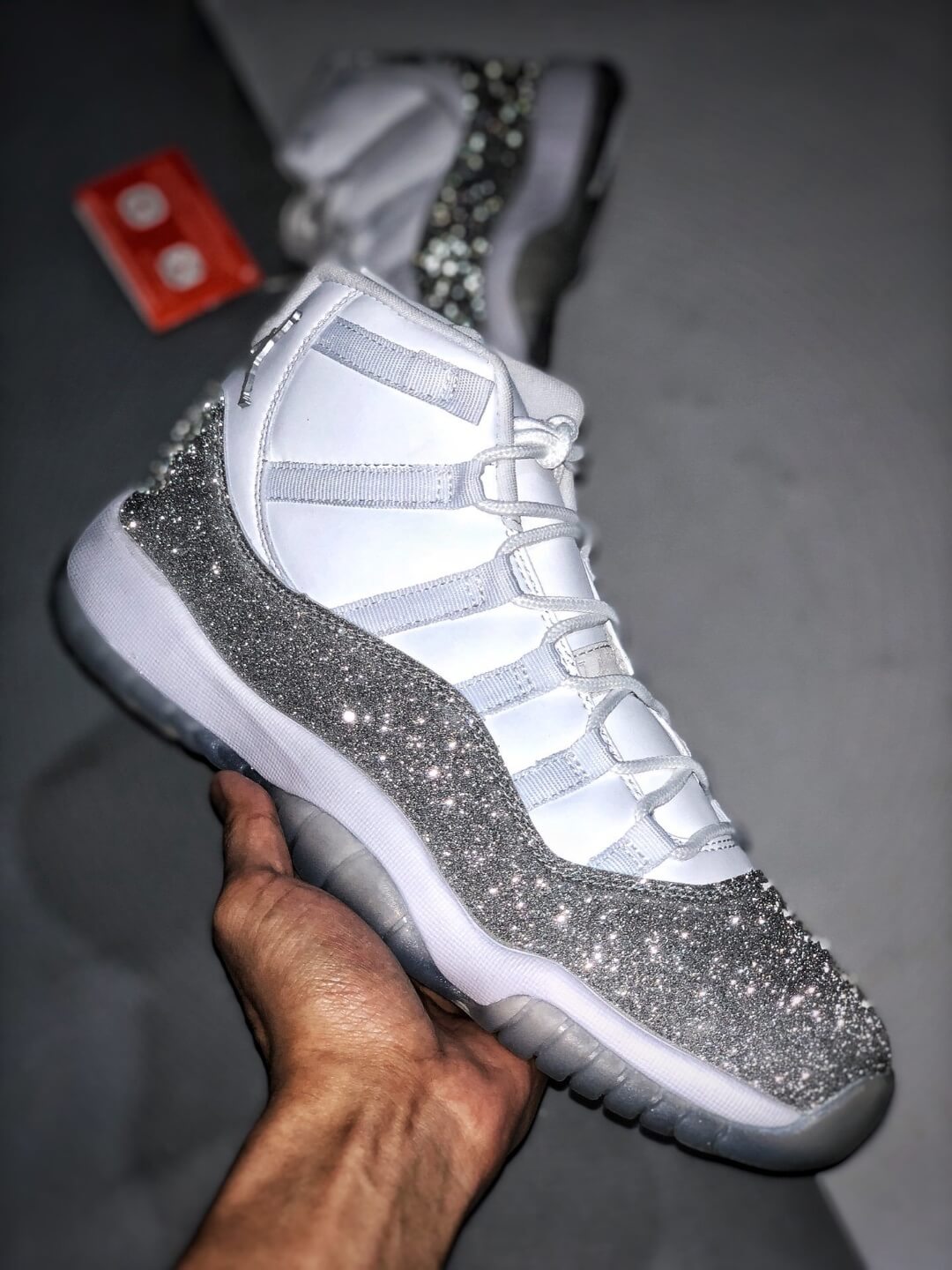 womens jordan 11 white metallic silver