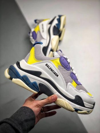 balenciaga triple s white purple yellow