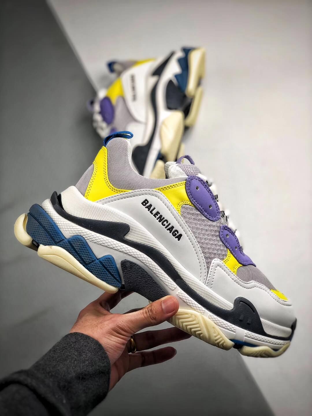 balenciaga triple s white purple