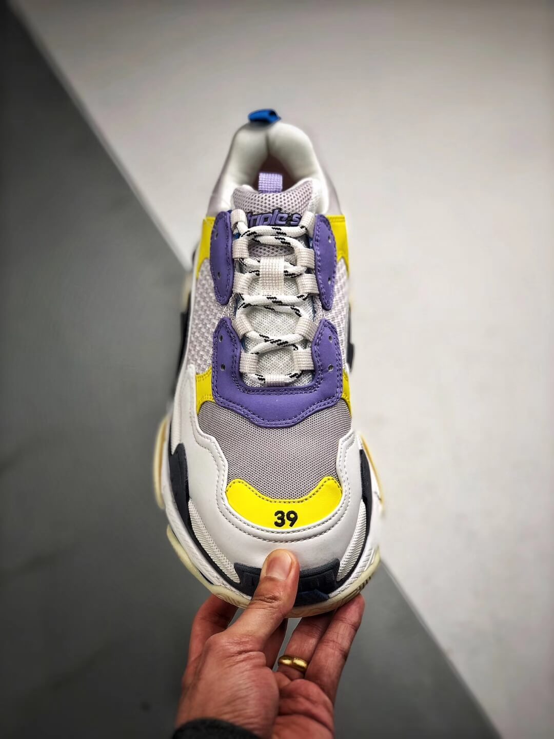 balenciaga triple s white purple yellow