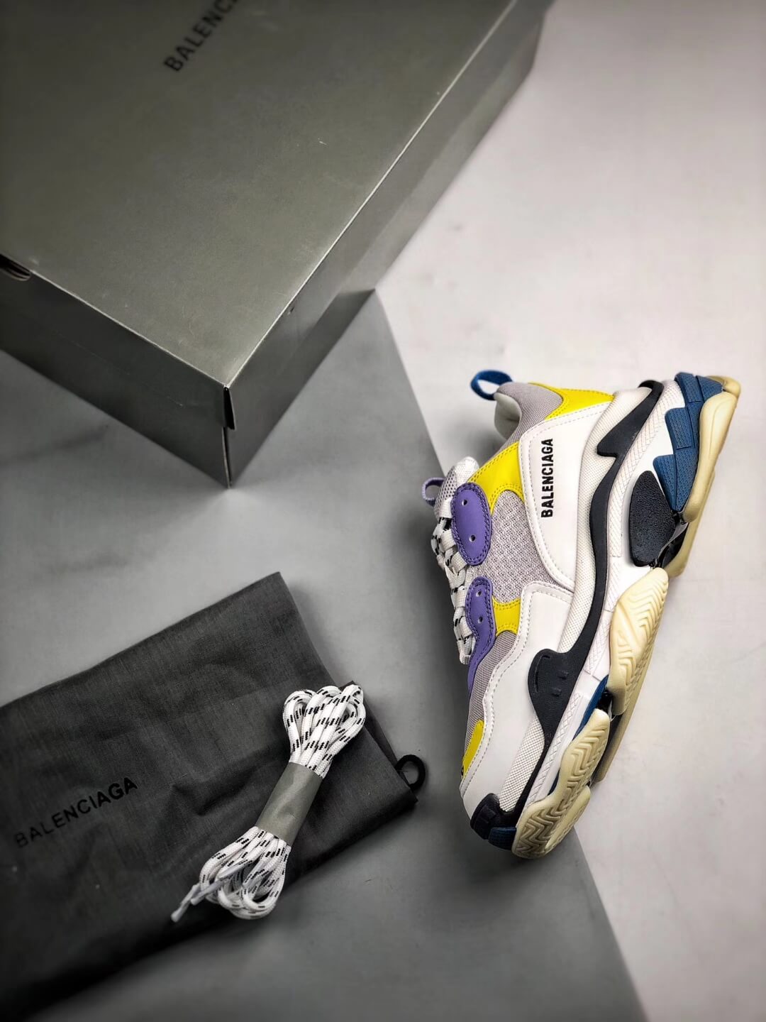 purple and yellow balenciaga