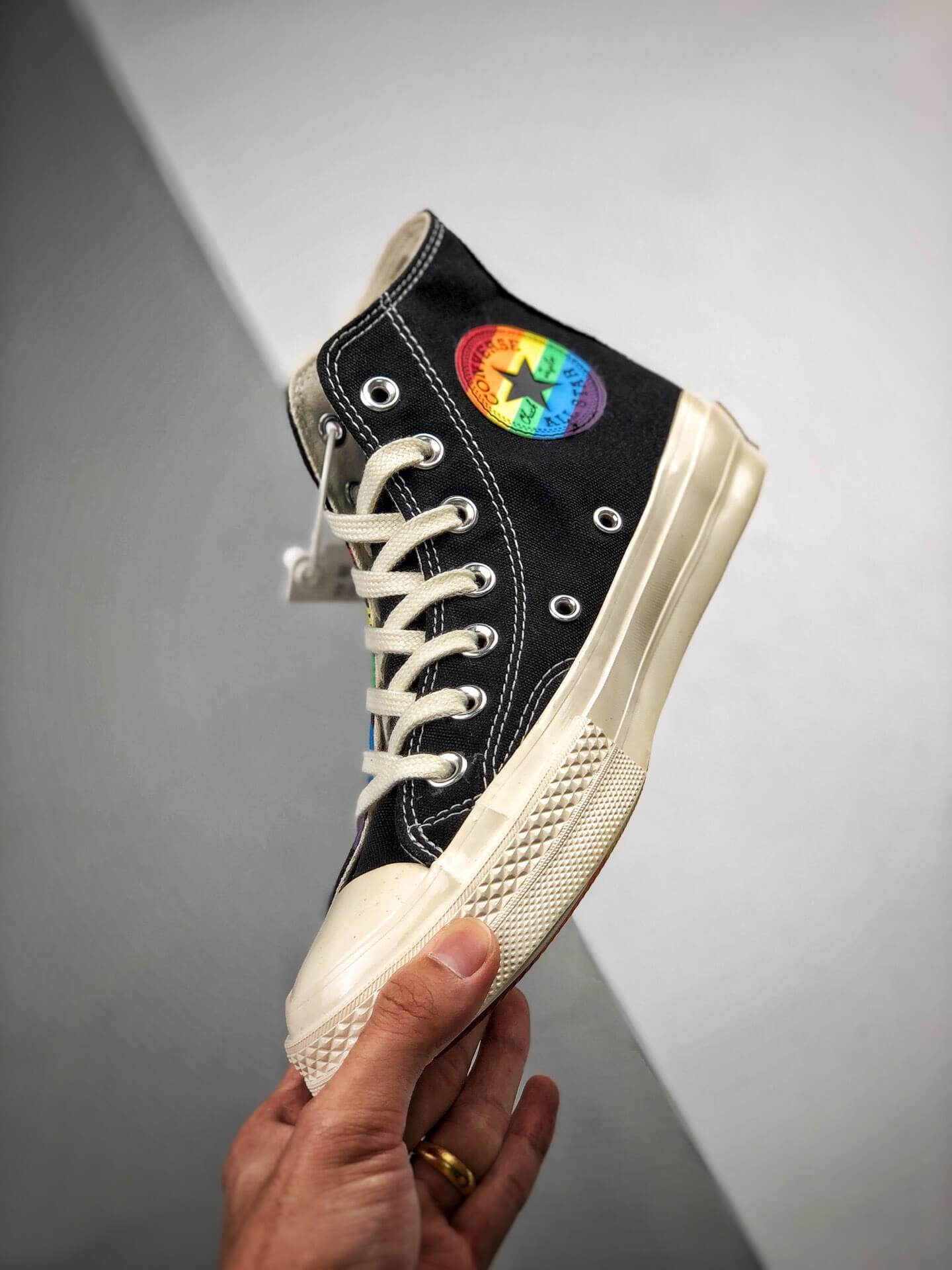 black rainbow converse