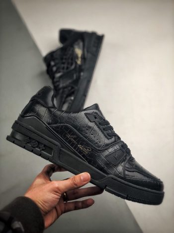 Louis Vuitton Uniform LV Trainer Black Suede Sneakers Virgil Abloh UK 7.5  US 8.5 for Sale in Los Angeles, CA - OfferUp