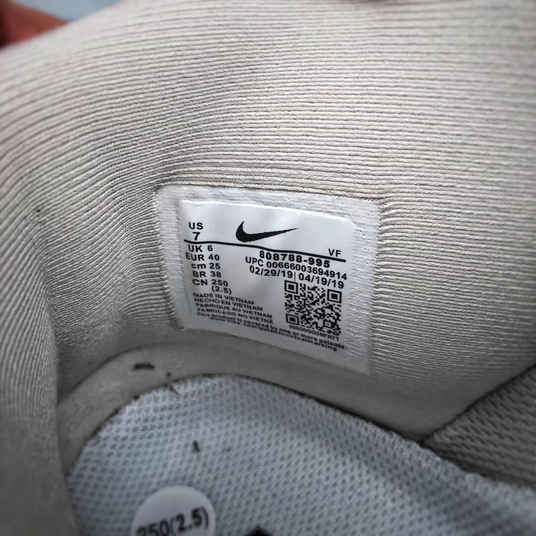 nike air force 1 size tag