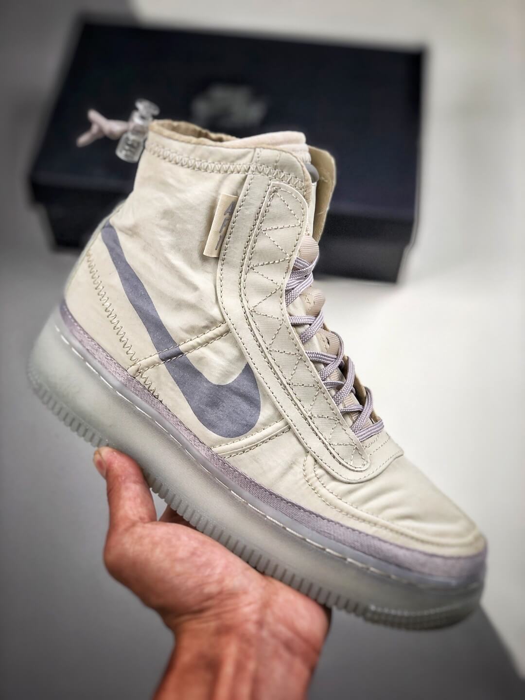 The Wmns Air Force 1 High Shell Sail Tan Water-Repellent Upper Top Quality RepShoes