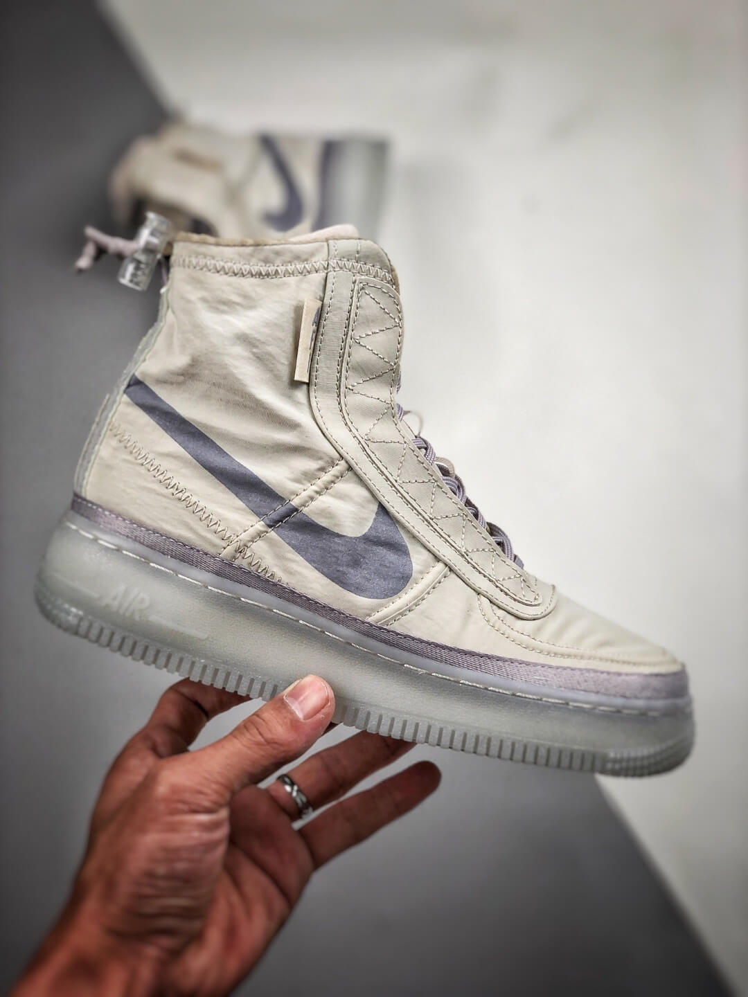 tan high top nike air force ones