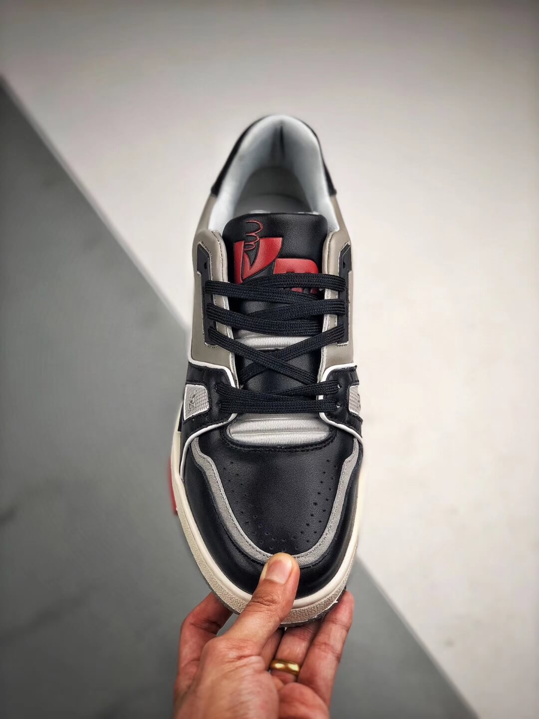 The Virgil Abloh Louis Vuitton LV Trainer Sneaker Boot #54 Black Grey RepSneaker – The Quality ...