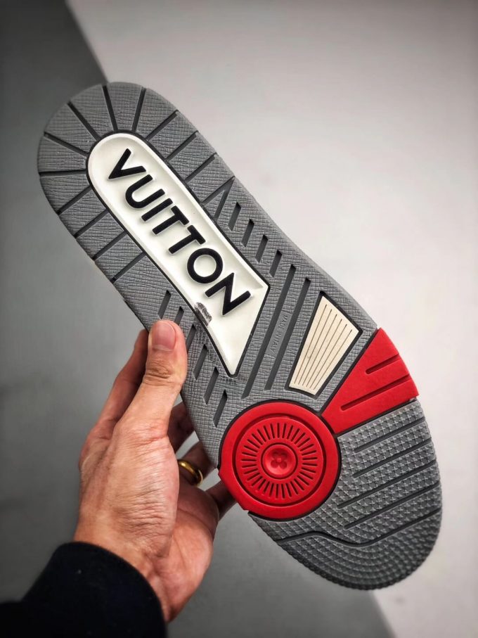 The Virgil Abloh Louis Vuitton LV Trainer Sneaker Boot Black Grey RepSneaker 06