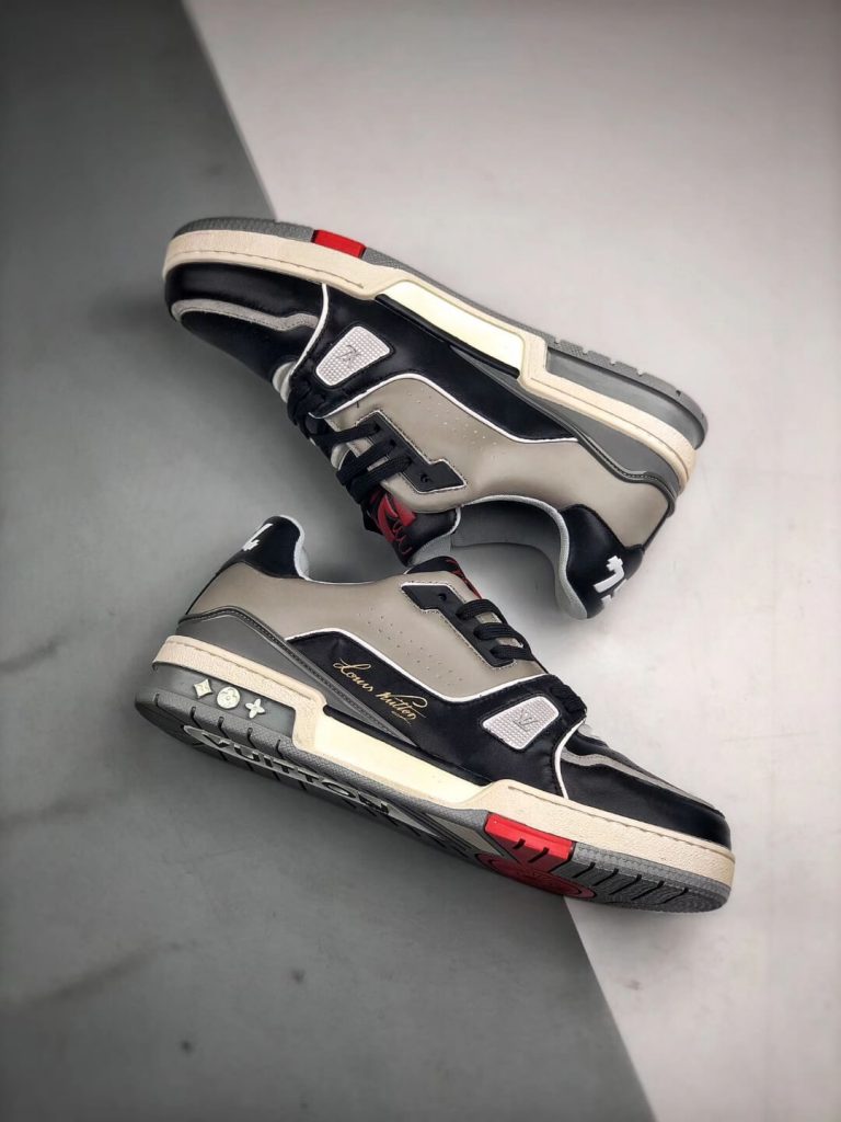 The Virgil Abloh Louis Vuitton LV Trainer Sneaker Boot #54 Black Grey RepSneaker â RepSneakers 
