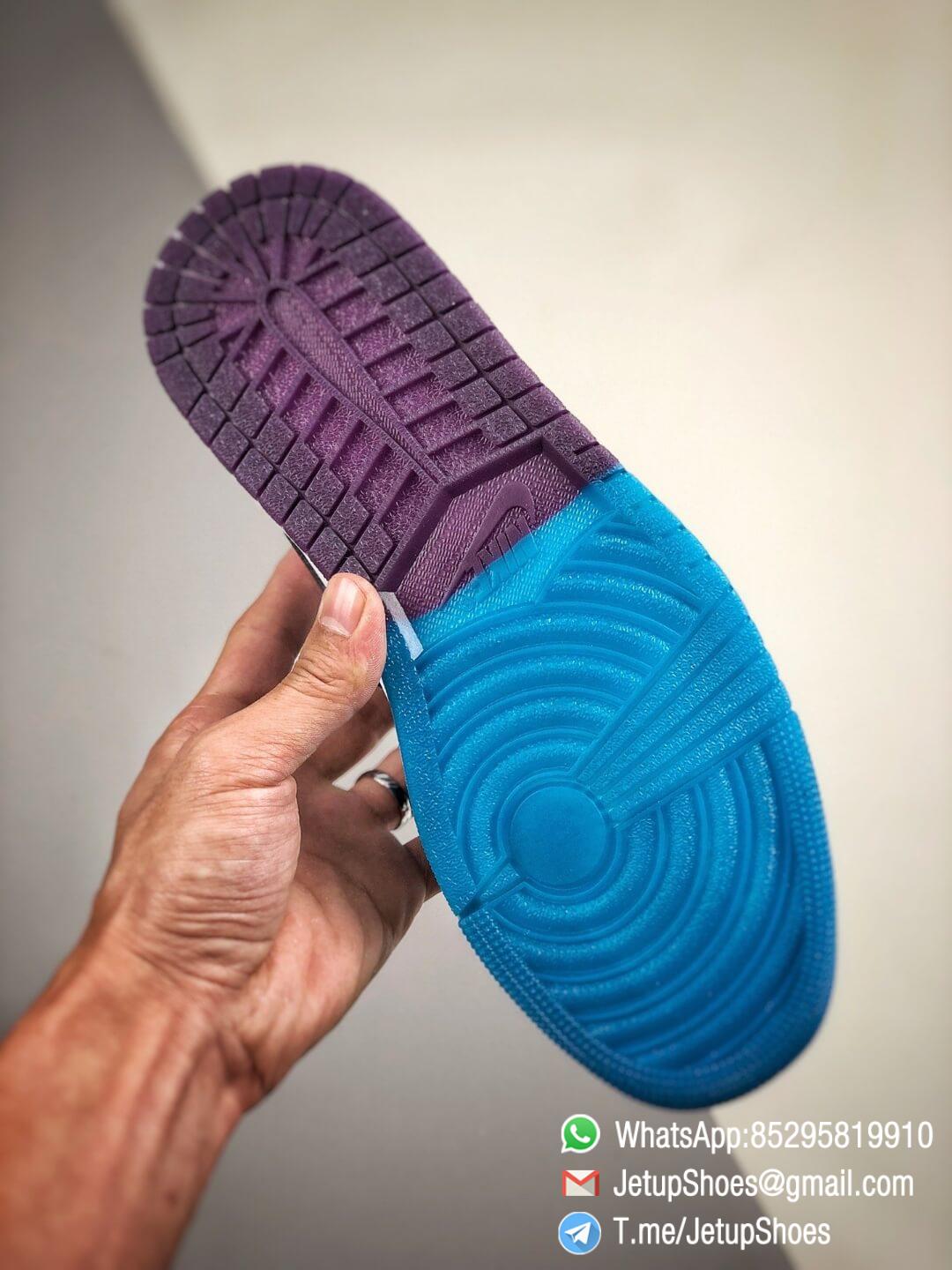 The Air Jordan 1 Mid Hornets Blue Lagoon and Grand Purple Leather Upper Jordan Wings Logo Repsneakers 06 The Air Jordan 1 Mid Hornets Blue Lagoon and Grand Purple Leather Upper Jordan Wings Logo Repsneakers 06