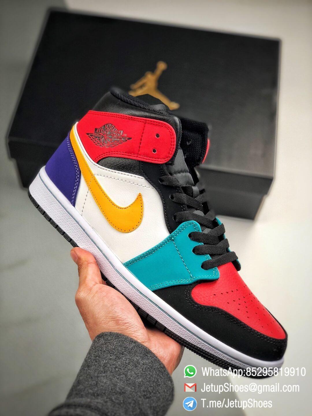 The Air Jordan 1 Mid Multi Color Sneaker Red and Red on Toe and Collar Orange Swoosh Nike Logo Repshoes 01 The Air Jordan 1 Mid Multi Color Sneaker Red and Red on Toe and Collar Orange Swoosh Nike Logo Repshoes 01