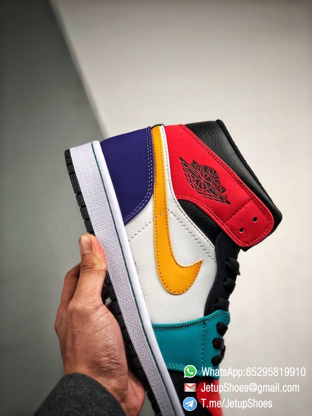 The Air Jordan 1 Mid Multi Color Sneaker Red and Red on Toe and Collar Orange Swoosh Nike Logo Repshoes 05 The Air Jordan 1 Mid Multi Color Sneaker Red and Red on Toe and Collar Orange Swoosh Nike Logo Repshoes 05