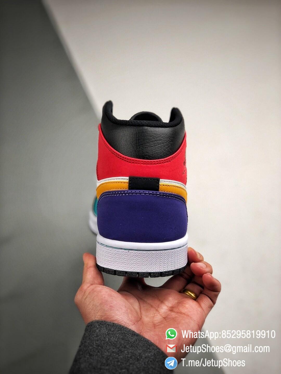 The Air Jordan 1 Mid Multi Color Sneaker Red and Red on Toe and Collar Orange Swoosh Nike Logo Repshoes 07 The Air Jordan 1 Mid Multi Color Sneaker Red and Red on Toe and Collar Orange Swoosh Nike Logo Repshoes 07