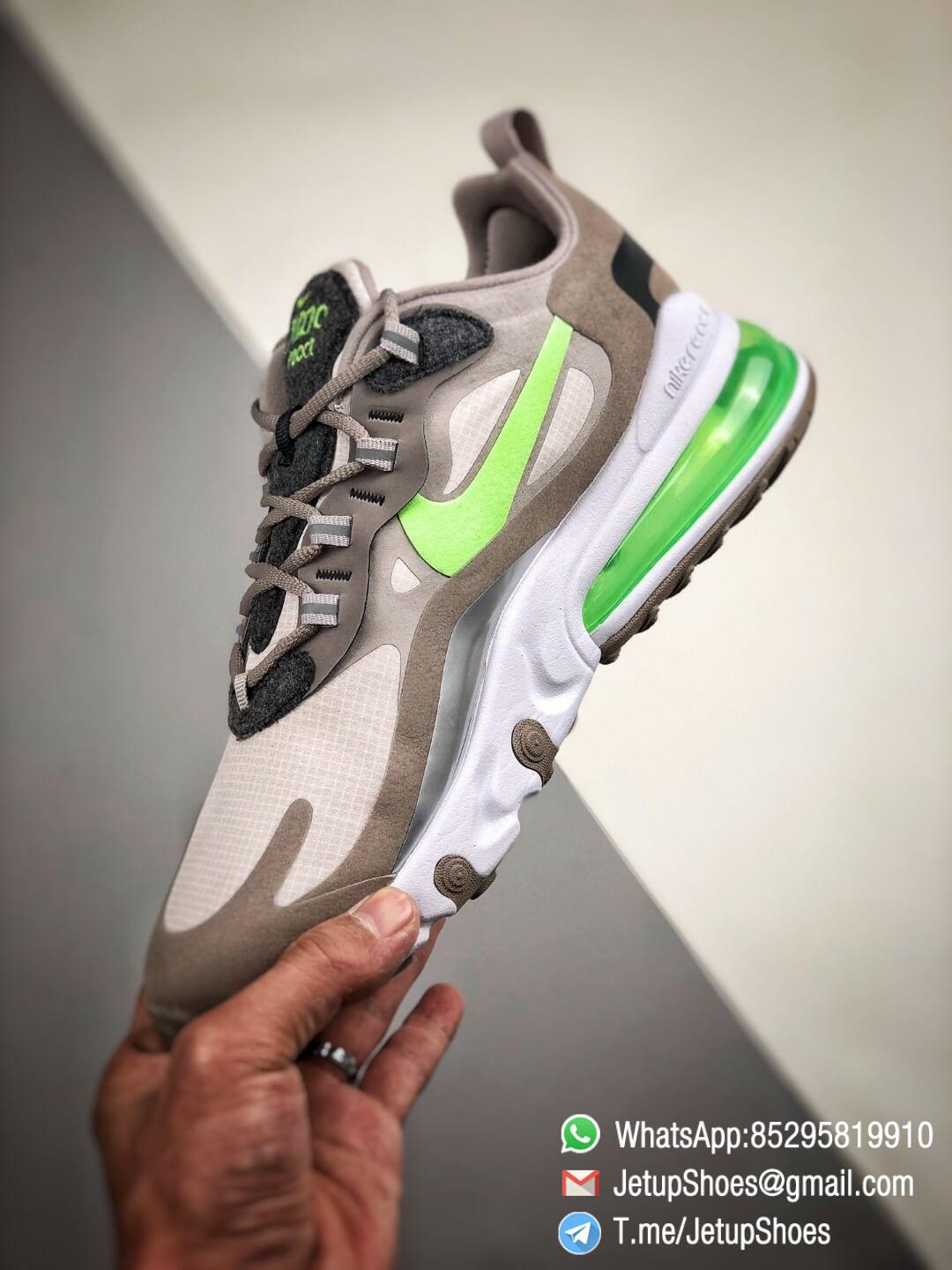 The Nike Air Max 270 React White Grey Silver Green RepSneaker Summit White Upper Grey Fringe Greey Nike Logo 04 The Nike Air Max 270 React White Grey Silver Green RepSneaker Summit White Upper Grey Fringe Greey Nike Logo 04