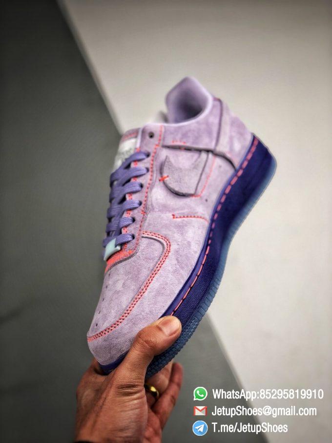 The Nike Wmns Air Force 1 Low LX Purple Agate Suede Upper Orange Stitches Ocean Blue Outsoles Repsneaker 04