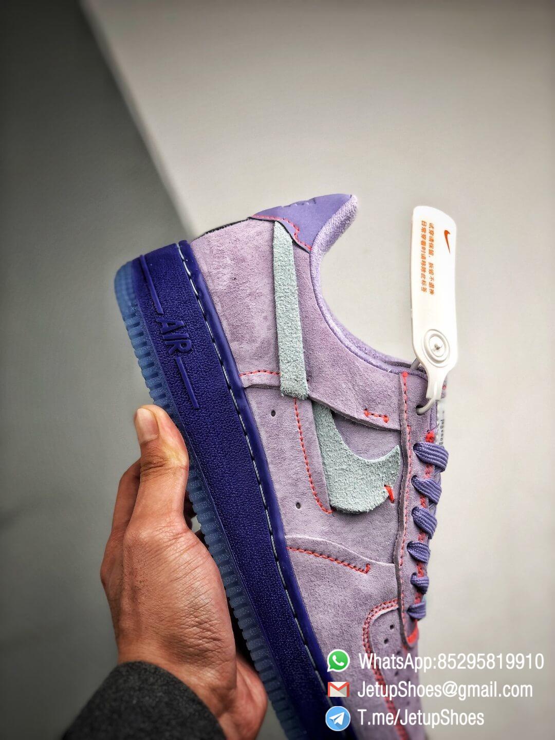 The Nike Wmns Air Force 1 Low LX Purple Agate Suede Upper Orange Stitches Ocean Blue Outsoles Repsneaker 05