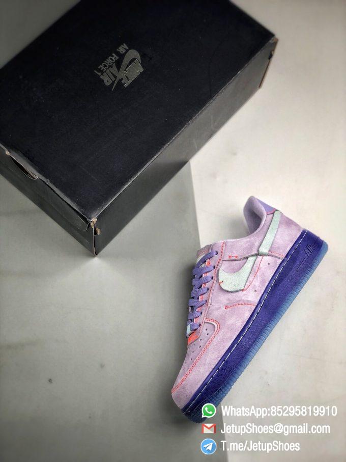 The Nike Wmns Air Force 1 Low LX Purple Agate Suede Upper Orange Stitches Ocean Blue Outsoles Repsneaker 12
