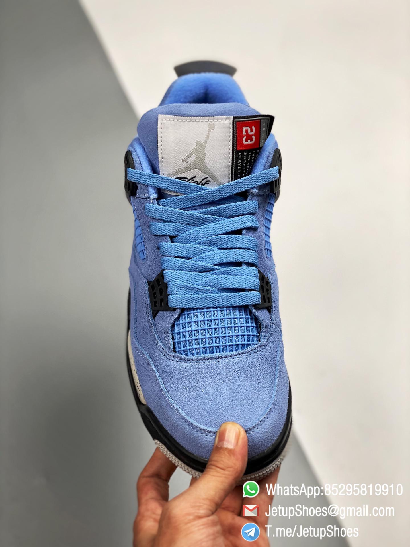 Air Jordan 4 Retro University Blue Suede Upper Tech Grey SKU CT8527 400 Top Rep Snkrs 02