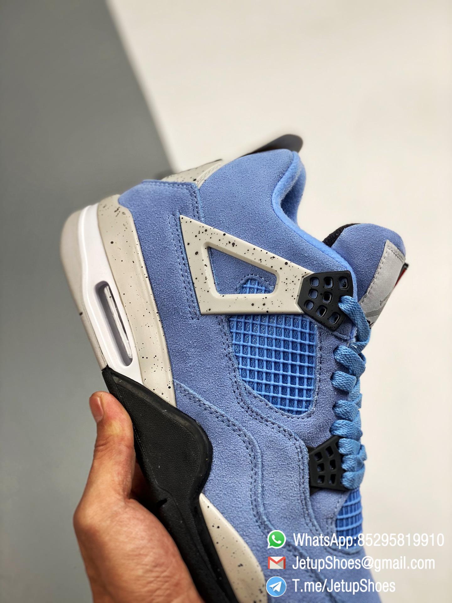 Air Jordan 4 Retro University Blue Suede Upper Tech Grey SKU CT8527 400 Top Rep Snkrs 05 Air Jordan 4 Retro University Blue Suede Upper Tech Grey SKU CT8527 400 Top Rep Snkrs 05