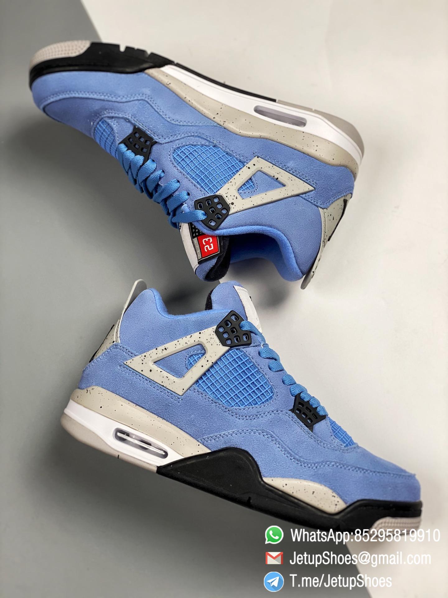 Air Jordan 4 Retro University Blue Suede Upper Tech Grey SKU CT8527 400 Top Rep Snkrs 08