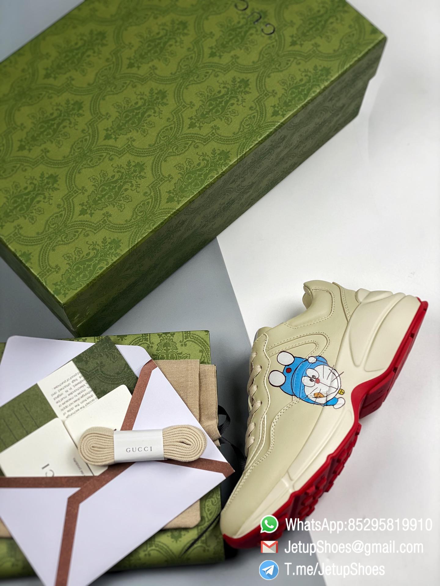 Doraemon x Gucci womens Rhyton Sneaker Special Collaboration Sneakers SKU ‎655037 DRW00 9522 09