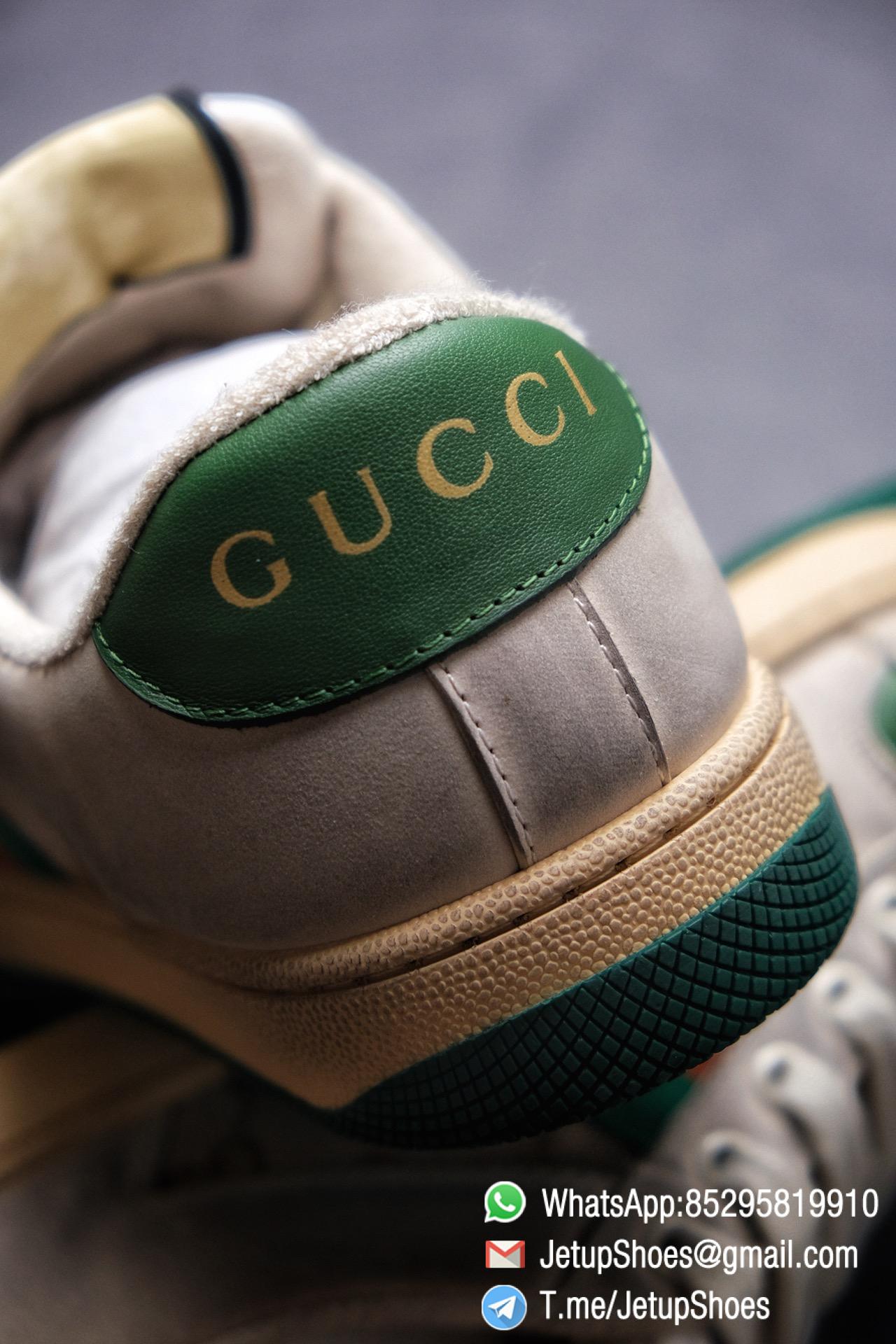Gucci Distressed Screener Leather Low-Top Sneaker for Women Green and Orange Web with Vintage Effect Sneakers 012 Gucci,Distressed Screener Sneaker,Screener Leather Sneaker,Low-Top,Screener Leather Sneaker Low-Top Sneaker, Gucci Vintage Green and Orange Effect Sneakers
