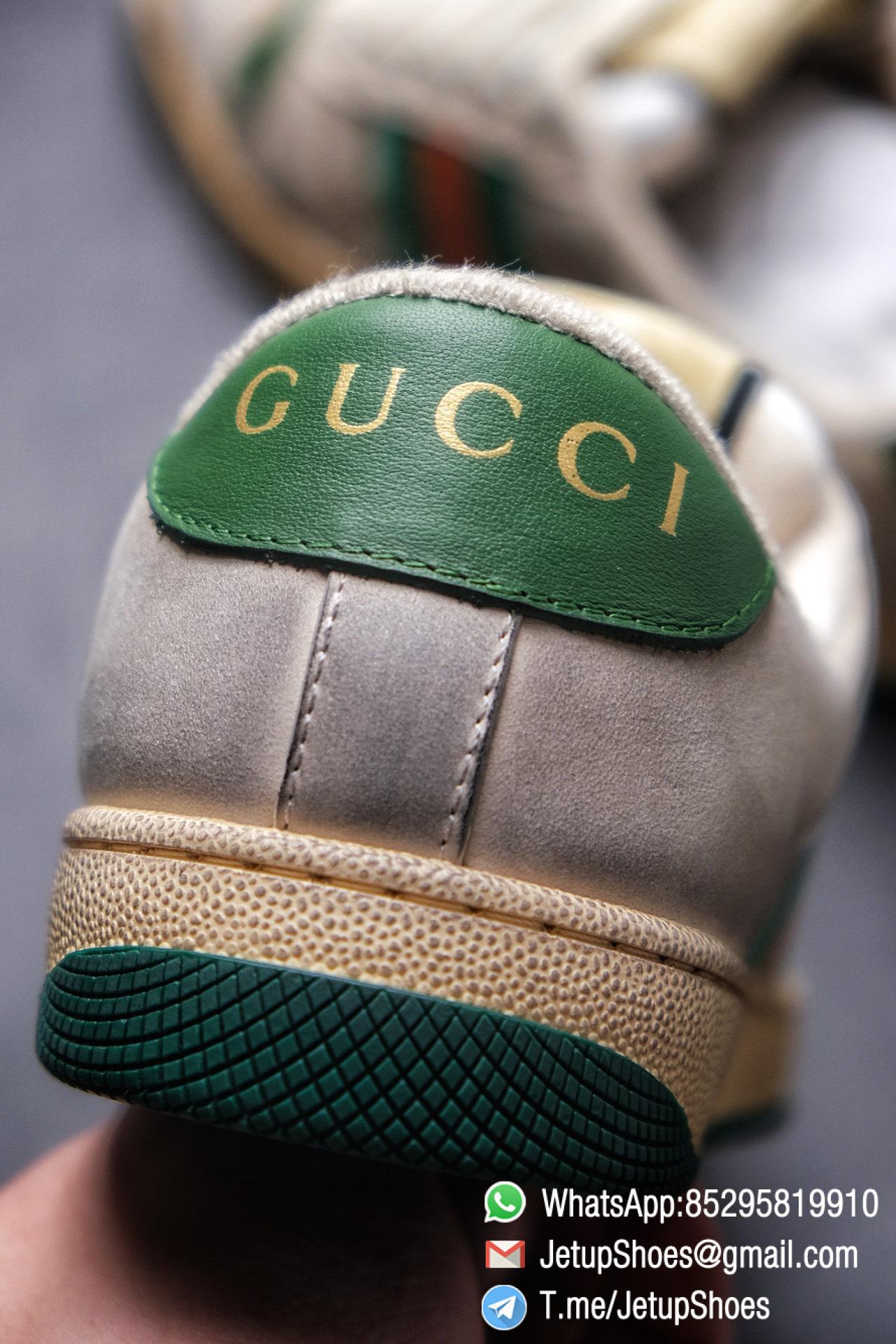 Gucci Distressed Screener Leather Low-Top Sneaker for Women Green and Orange Web with Vintage Effect Sneakers 013 Gucci,Distressed Screener Sneaker,Screener Leather Sneaker,Low-Top,Screener Leather Sneaker Low-Top Sneaker, Gucci Vintage Green and Orange Effect Sneakers
