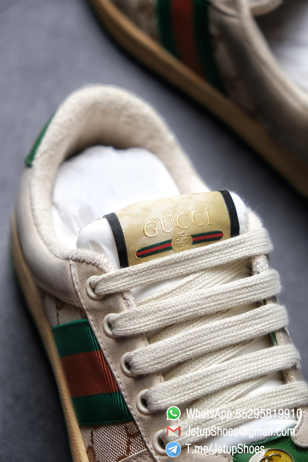 Gucci Distressed Screener Leather Low-Top Sneaker for Women Green and Orange Web with Vintage Effect Sneakers 07 Gucci,Distressed Screener Sneaker,Screener Leather Sneaker,Low-Top,Screener Leather Sneaker Low-Top Sneaker, Gucci Vintage Green and Orange Effect Sneakers