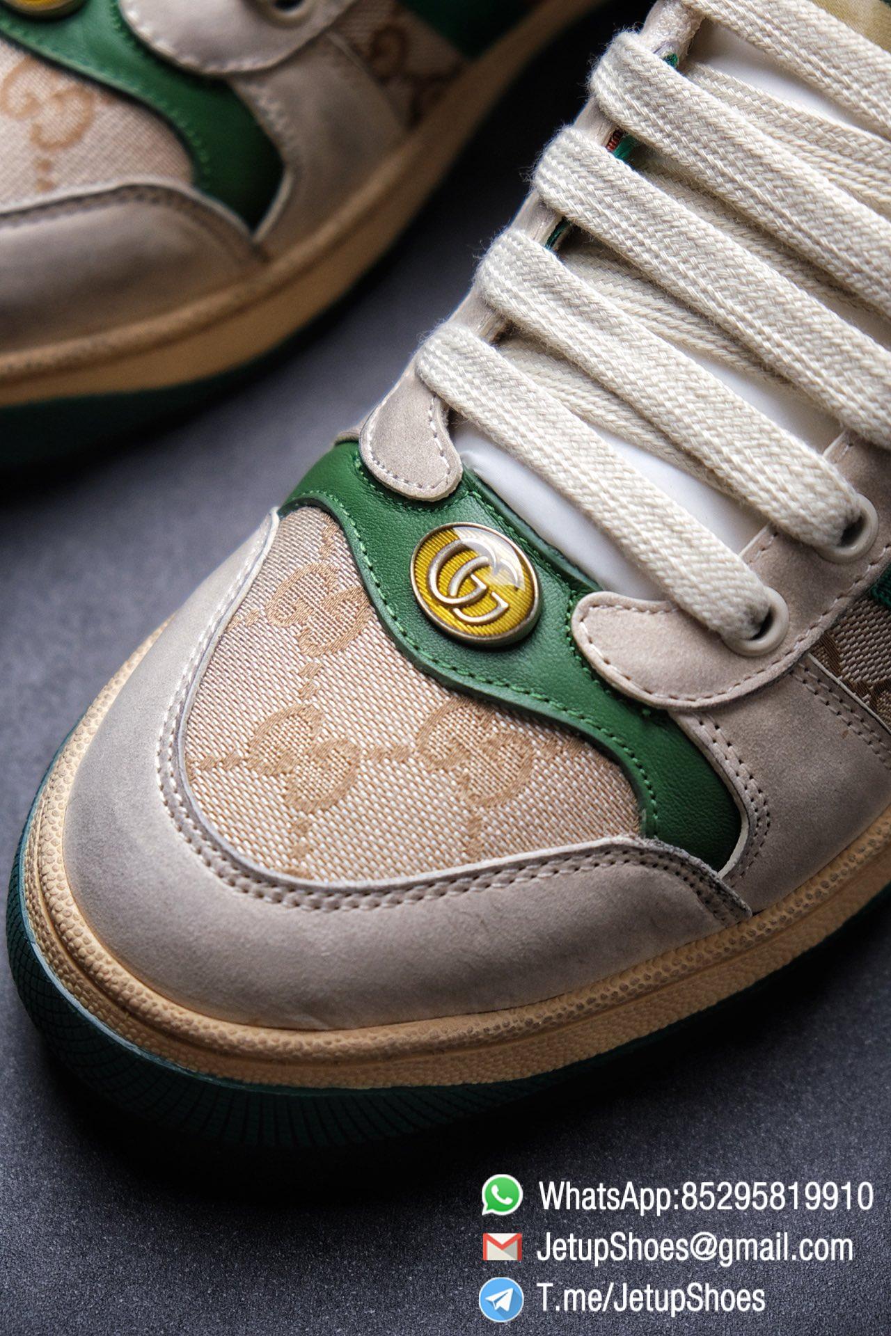 Gucci Distressed Screener Leather Low-Top Sneaker for Women Green and Orange Web with Vintage Effect Sneakers 08 Gucci,Distressed Screener Sneaker,Screener Leather Sneaker,Low-Top,Screener Leather Sneaker Low-Top Sneaker, Gucci Vintage Green and Orange Effect Sneakers