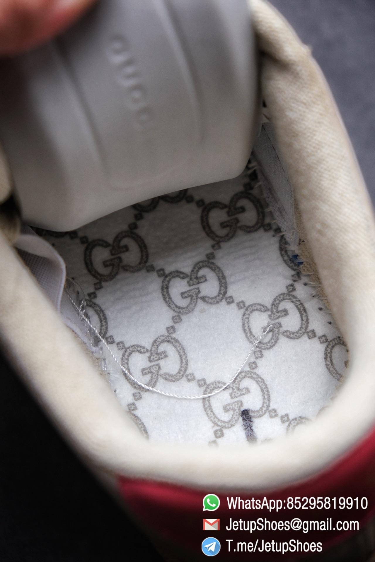 Gucci Women's Pink Screener Leather Sneaker Butter Leather Blue and orange Web effect GG Canvas Vintage Sneakers 016