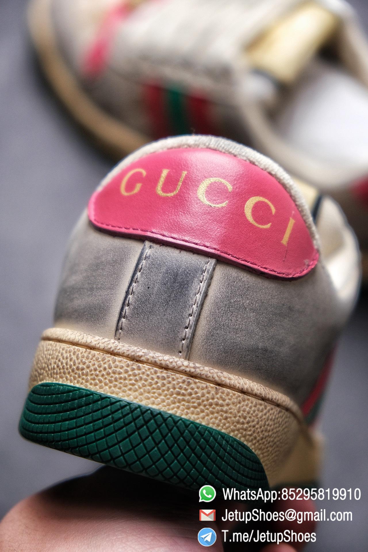 Gucci Women's Screener leather sneaker Butter Leather with Beige & Ebony Original GG Canvas Vintage Sneakers 011