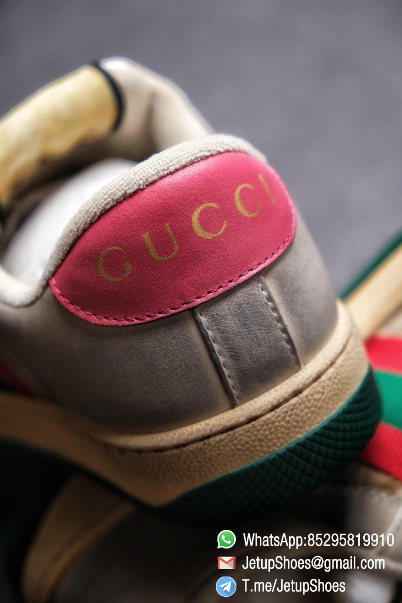 Gucci Women's Screener leather sneaker Butter Leather with Beige & Ebony Original GG Canvas Vintage Sneakers 012
