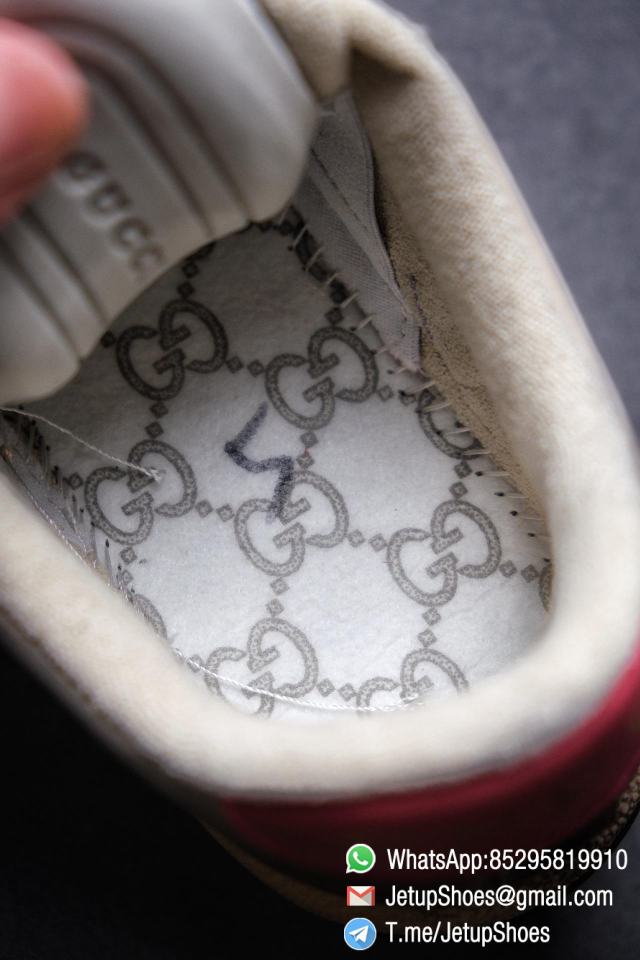 Gucci Women's Screener leather sneaker Butter Leather with Beige & Ebony Original GG Canvas Vintage Sneakers 015