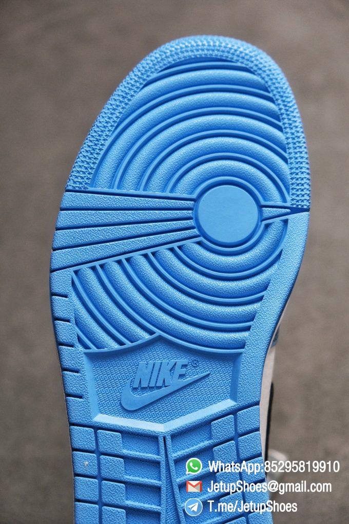 Replica Snkrs Air Jordan 1 Retro High OG University Blue Leather White Upper Blue Overlays Black