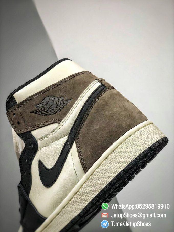Best Replica Air Jordan 1 Retro High OG Dark Mocha Off white Leather Base and Black Overylays Top Quality Sneakers 04