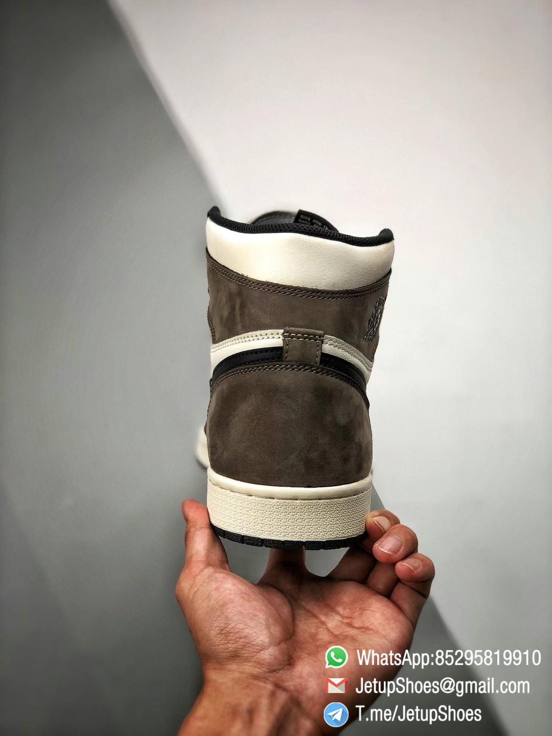 Best Replica Air Jordan 1 Retro High OG Dark Mocha Off white Leather Base and Black Overylays Top Quality Sneakers 09
