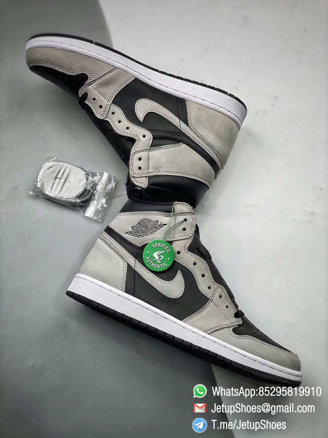 Best Replica Air Jordan 1 Retro High OG Shadow 2.0 Black Leather Upper Grey Suede Overlays RepSnkrs 09 Best Replica Air Jordan 1 Retro High OG Shadow 2.0 Black Leather Upper Grey Suede Overlays RepSnkrs 09