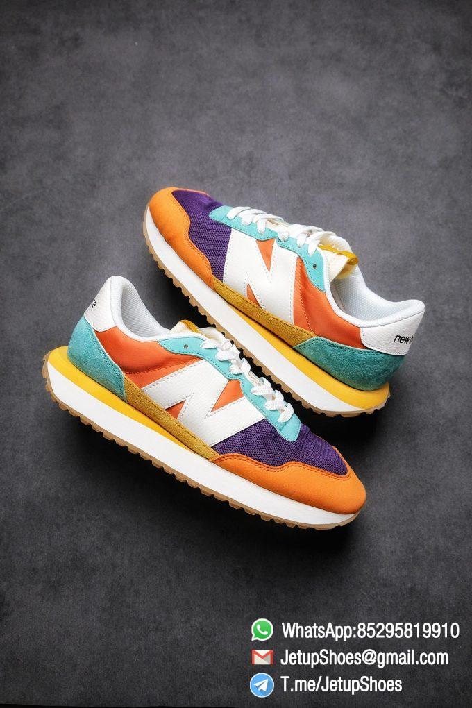 Best Replica New Balance 237 Yellow Blue Orange Suede Purple Mesh Stitching SKU MS237LB2 High Quality Fake Multi Color Running Shoes 01