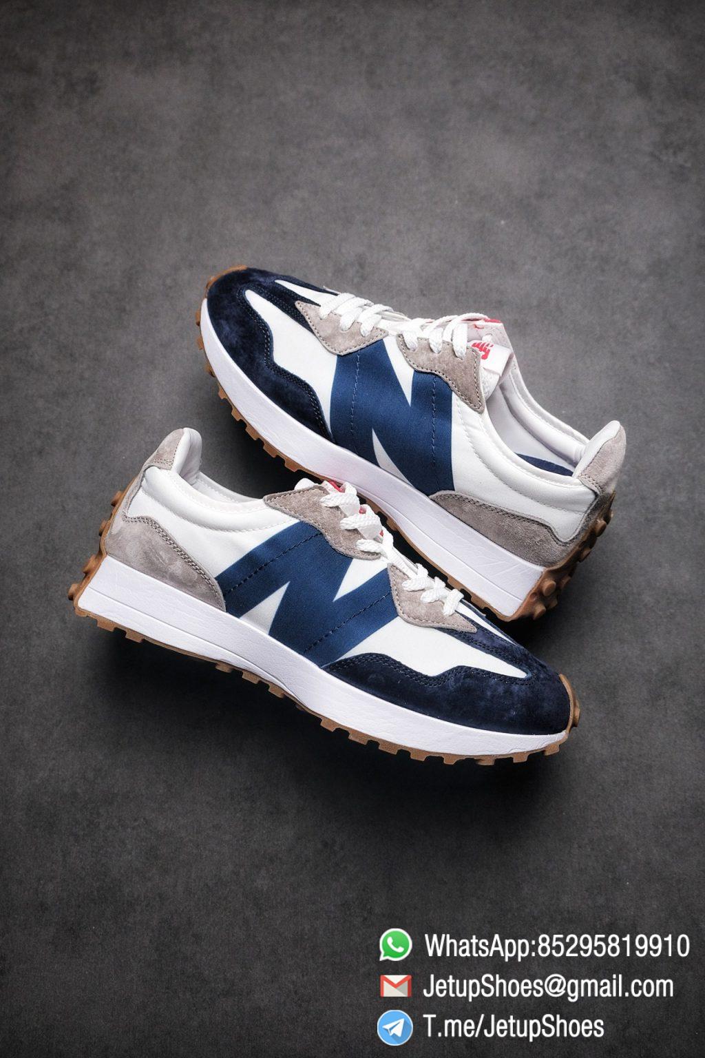 Best Replica New Balance 327 Navy White Gum Running Shoes SKU MS327WR