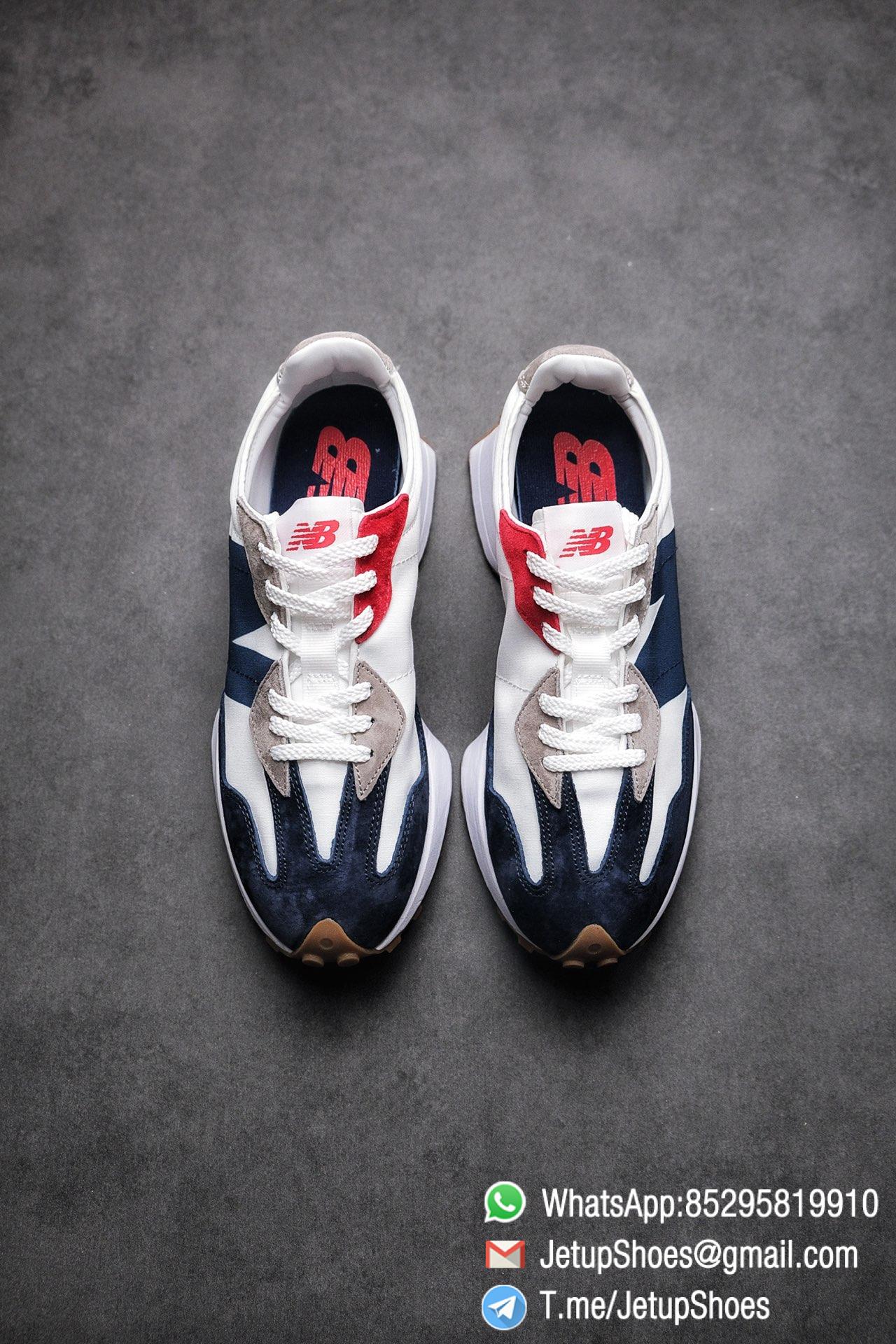 Best Replica New Balance 327 Navy White Gum Running Shoes SKU MS327WR Top Quality Snkrs 02