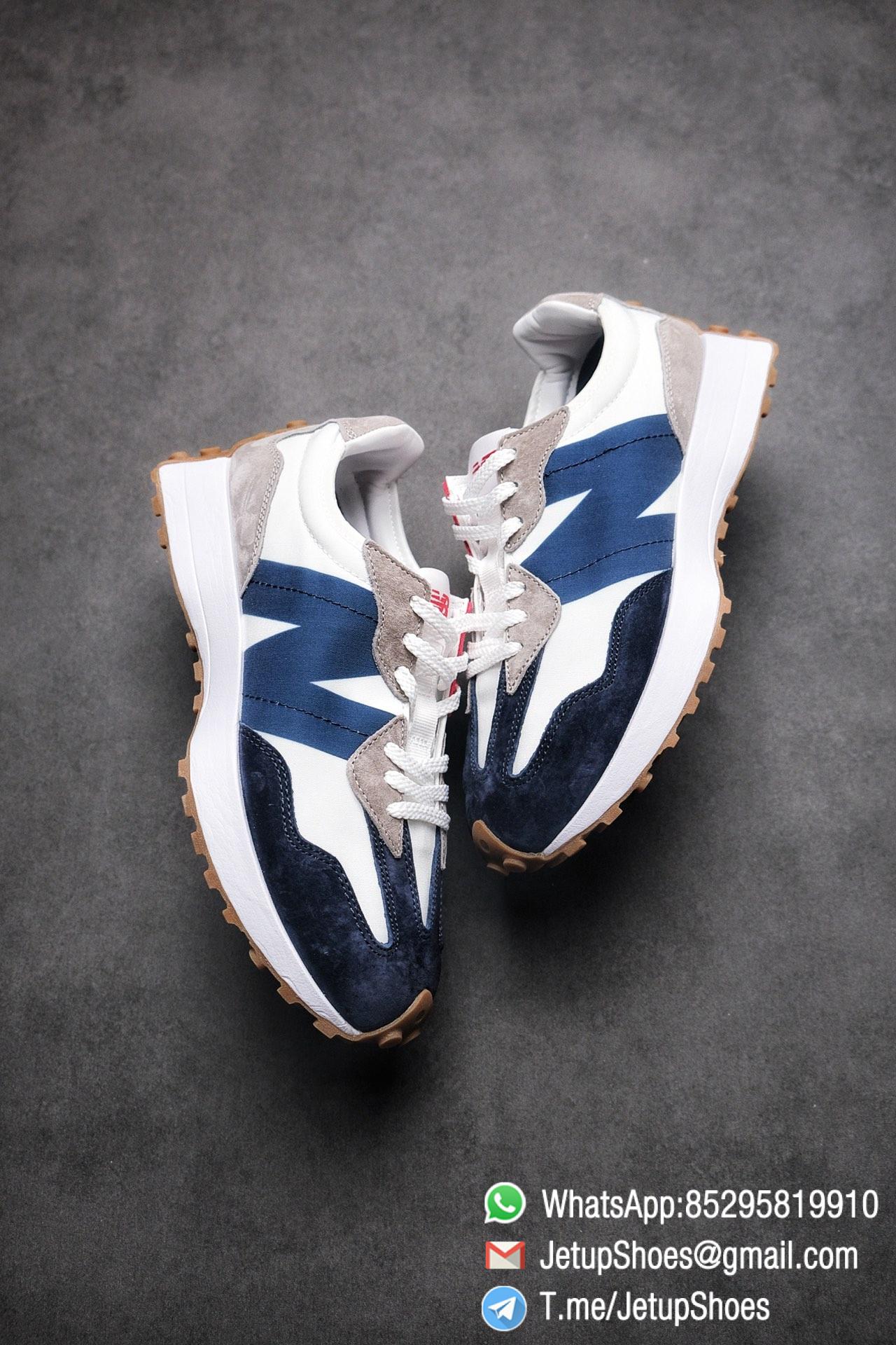 Best Replica New Balance 327 Navy White Gum Running Shoes SKU MS327WR Top Quality Snkrs 03