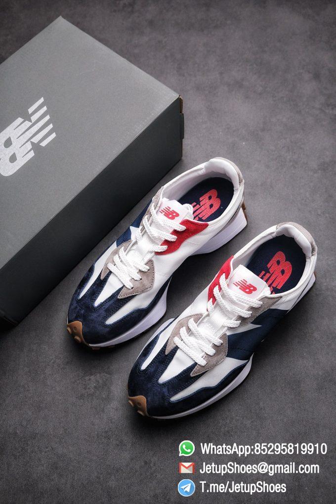 Best Replica New Balance 327 Navy White Gum Running Shoes SKU MS327WR Top Quality Snkrs 04