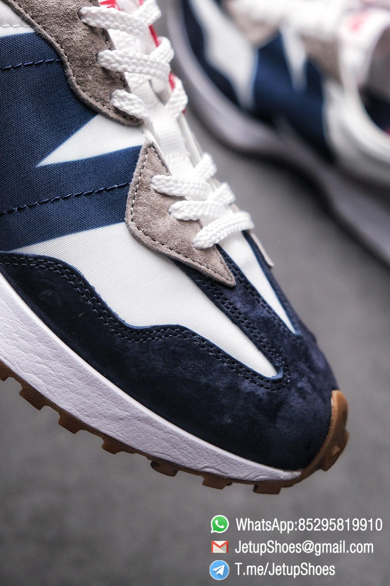 Best Replica New Balance 327 Navy White Gum Running Shoes SKU MS327WR Top Quality Snkrs 05