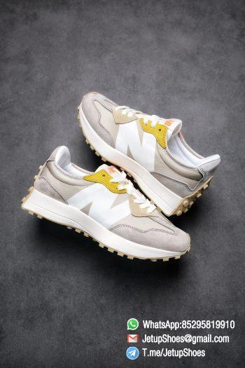 Best Replica New Balance Wmns 327 Light Grey Grey Khaki Upper SKU WS327MS RepSneakers Top Snkrs 01