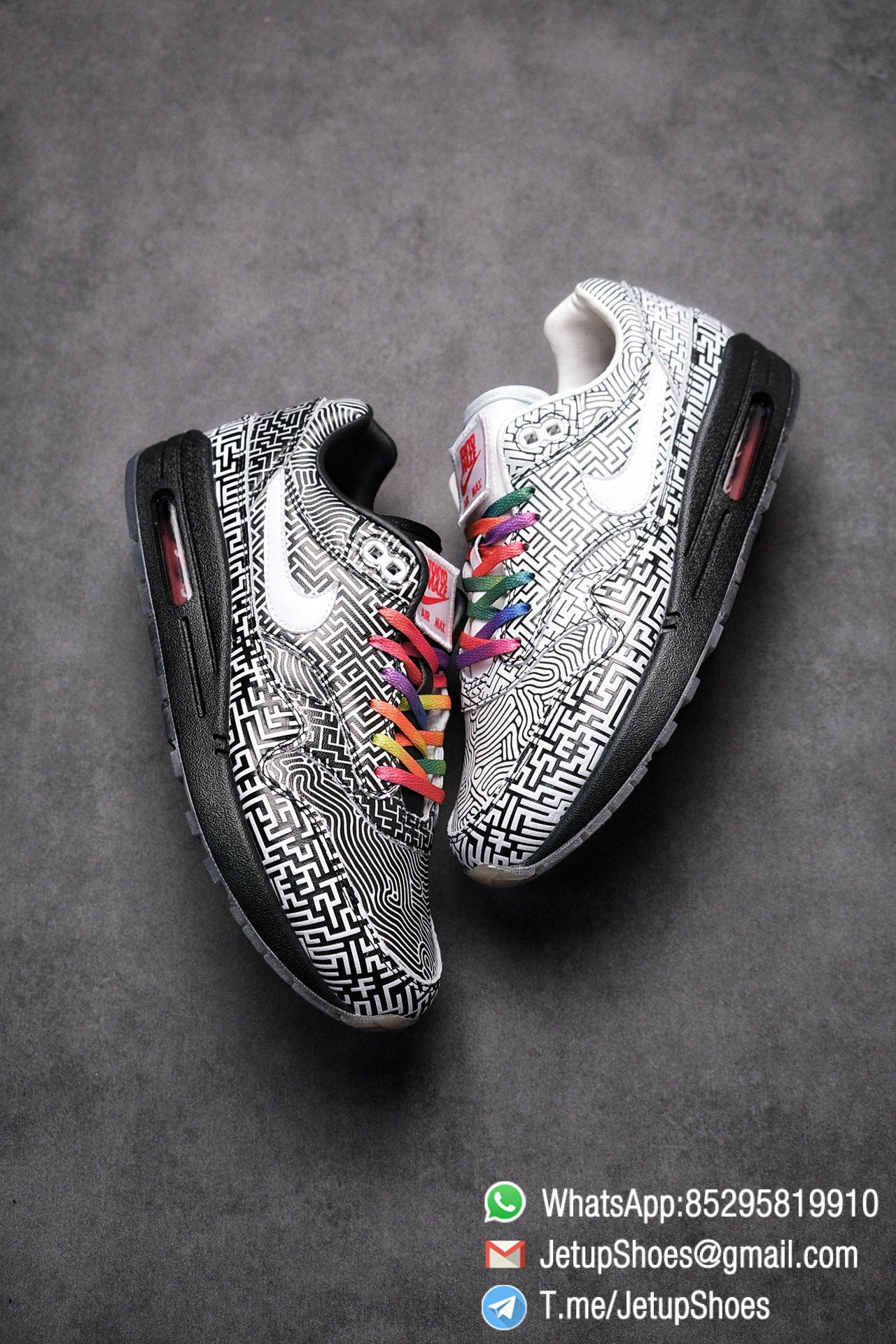 Best Replica Sneakers Nike Air Max 1 On Air Tokyo Maze Monochromatic Labyrinth Leather Upper Rainbow Colored Laces 03 Best Replica Sneakers Nike Air Max 1 On Air Tokyo Maze Monochromatic Labyrinth Leather Upper Rainbow Colored Laces 03