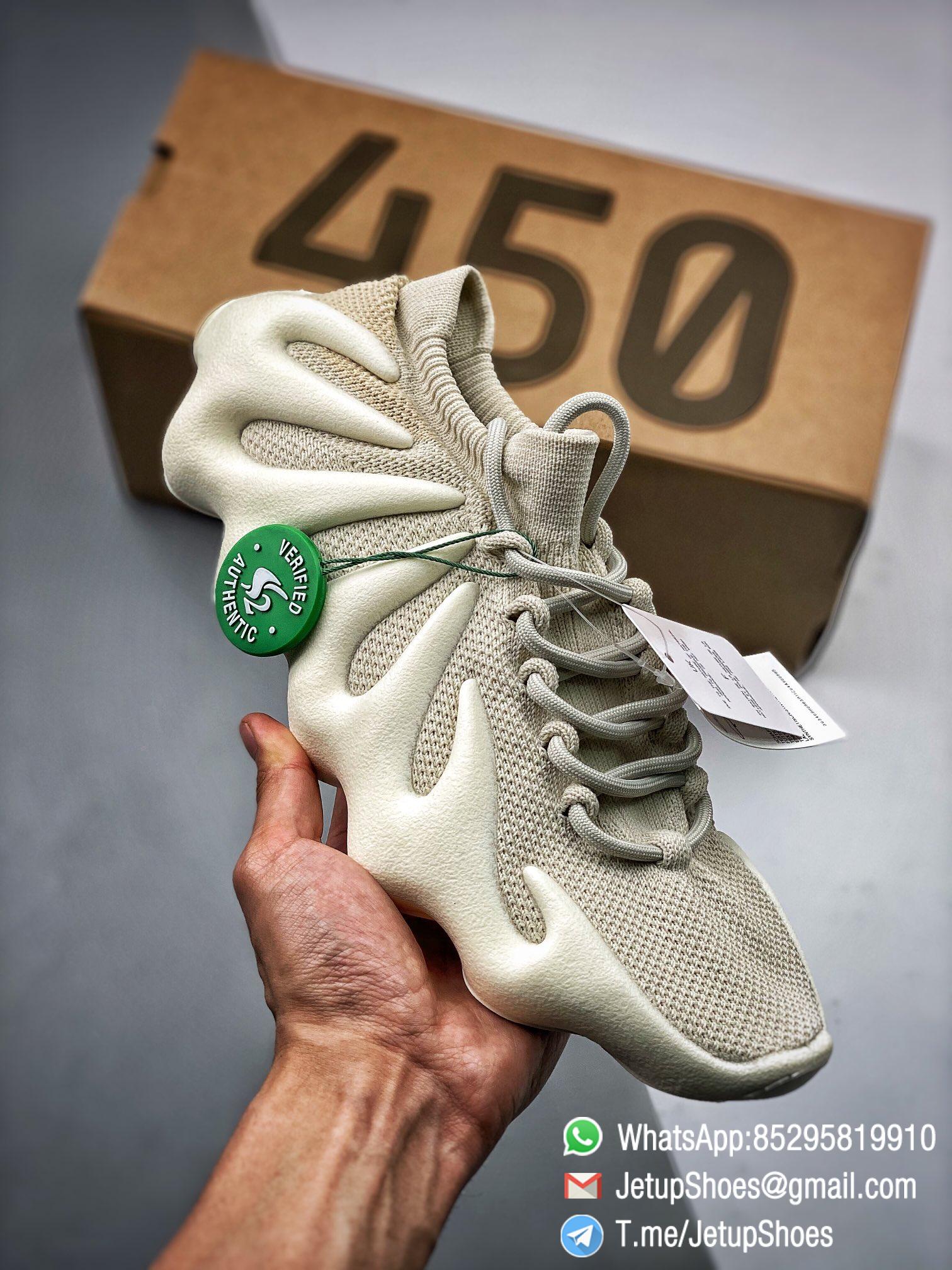Best Replica adidas Yeezy 450 Cloud White Sneakers S2 Pure RepSneakers Top Quality Snkrs 01