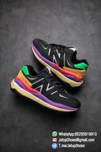 New Balance 5740 Black Multicolor Running Sneakers M5740LB Black Mesh Upper Oriange Suede Oversized N 01