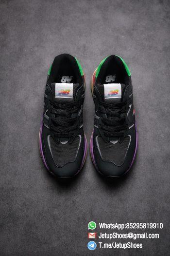New Balance 5740 Black Multicolor Running Sneakers M5740LB Black Mesh Upper Oriange Suede Oversized N 02