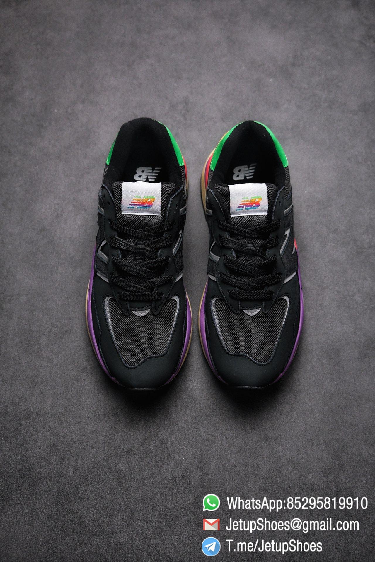 New Balance 5740 Black Multicolor Running Sneakers M5740LB Black Mesh Upper Oriange Suede Oversized N 02